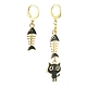 Golden Alloy Enamel Dangle Leverback Earrings(EJEW-JE05654-01)-1