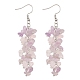 boucles d'oreilles pendantes en quartz rose naturel et puces d'améthyste(EJEW-JE05369)-1
