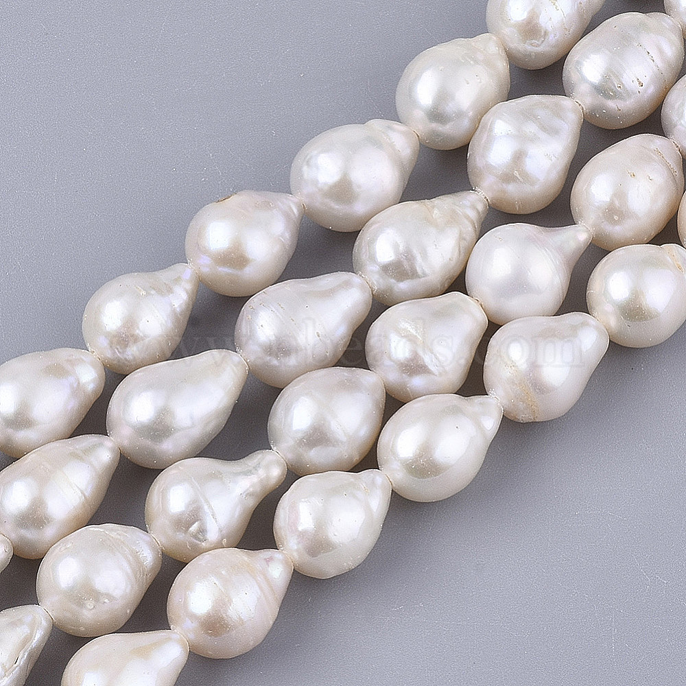 Assorted Size Peanut Freshwater Pearl Gemstone Beads for Jewelry Making 15" 