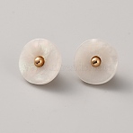 Alloy Shank Buttons, with Resin, Flat Round, 1-Hole, Old Lace, 12.5x8.5mm, Hole: 2.5mm(BUTT-WH0028-134B)