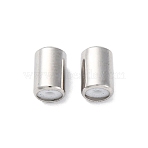 201 Stainless Steel Beads, with Rubber Inside, Slider Beads, Column, Anti-Tarnish, Stainless Steel Color, 7.5x5mm, Hole: 1.4mm(STAS-D301-13P)