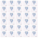 100Pcs Woven Web/Net with Feather Print Paper Jewelry Display Cards, for Earrings and Necklaces Display, Rectangle, White, 3.6x4.3x0.05cm(CDIS-TA0001-43)