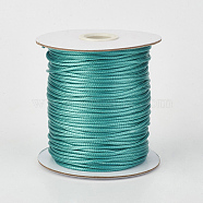 Eco-Friendly Korean Waxed Polyester Cord, Light Sea Green, 0.8mm, about 174.97 yards(160m)/roll(YC-P002-0.8mm-1177)