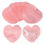 20Pcs Heart Shaped Plastic Packaging Yinyang Zip Lock Bags, Top Self Seal Pouches, Pink, 10x10x0.15cm, Unilateral Thickness: 2.5 Mil(0.065mm)(OPP-FS0001-03)