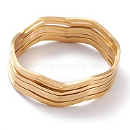 7Pcs Women's Simple Fashion Vacuum Plating 304 Stainless Steel Stackable Bangles, Golden, Inner Diameter: 2-1/8 inch(5.5cm)(BJEW-O182-10G)