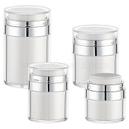 4Pcs 4 Styles Plastic Airless Pump Jars, Refillable Travel Cream Vacuum Bottle, Column, White, 5.45~6.3x6.1~10.1cm, Capacity: 15~100ml(0.51~3.38fl. oz), 1pc/style(AJEW-OC0004-47)