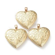 Brass Locket Pendants, Photo Frame Pendants for Necklaces, Long-Lasting Plated, Heart, Real 18K Gold Plated, 29x28.5x7mm, Hole: 4.5x3mm, 21x16mm Inner Diameter(X-KK-P199-20G)