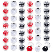42Pcs 3 Colors Octagon Transparent Plastic Ring Boxes, Jewelry Box, Mixed Color, 3.8x3.8x3.8cm, 14pcs/color(CON-CA0001-022)