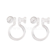 Silicone Clip-on Earring Findings, Clear, 11x8x3mm, Hole: 0.8mm(FIND-K019-01A)