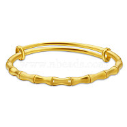 SHEGRACE Adjustable Brass Bangles, Real 24K Gold Plated, Bamboo Joint, 2-1/4 inch(5.86cm)(JB626A)