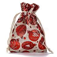 Cotton Gift Packing Pouches Drawstring Bags, for Christmas Valentine Birthday Wedding Party Candy Wrapping, Red, Heart Pattern, 14.3x10cm(ABAG-B001-01B-08)