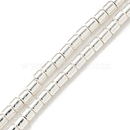 Electroplated Synthetic Non-Magnetic Hematite Beads Strands, Column, Silver Plated, 2x2mm, Hole: 0.7mm, about 185pcs/strand, 15.79''(40.1cm)(G-I360-D01-04)