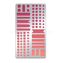 Stainless Steel Cutting Dies Stencils, for DIY Scrapbooking/Photo Album, Decorative Embossing DIY Paper Card, Matte Stainless Steel Color, Hexagon & Heart & Star, Geometric Pattern, 177x101mm(DIY-WH0242-261)