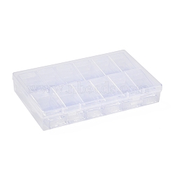 Plastic Bead Containers, for Small Parts, Hardware and Craft, 12 Compartments, Rectangle, White, 17.5x10.5x3cm(CON-C009-02)