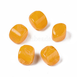 Acrylic Beads, Imitation Gemstone Style, Rhombus, Orange, 12x12x8mm, Hole: 1.8mm, about 830pcs/500g(OACR-N131-004H)