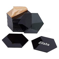 NBEADS Acrylic Board, Hexagon, Black, 80x92x2.5mm(DIY-NB0004-79)