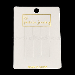 Gold Stamping Cardboard Hair Clip Display Cards, Rectangle, WhiteSmoke, 10.5x7.5x0.05cm, Hole: 8.5mm(CDIS-M005-15)