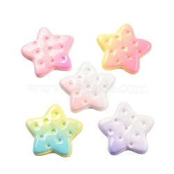 Gradient Color Opaque Resin Imitation Food Decoden Cabochons, Star Biscuits, Mixed Color, 29.5x30.5x3.5mm(RESI-S04-05)