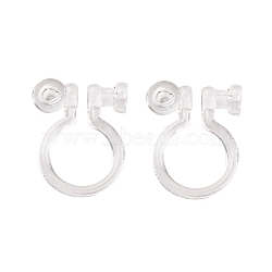 Silicone Clip-on Earring Findings, Clear, 11x8x3mm, Hole: 0.8mm(FIND-K019-01A)