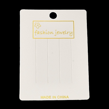 Gold Stamping Cardboard Hair Clip Display Cards, Rectangle, WhiteSmoke, 10.5x7.5x0.05cm, Hole: 8.5mm