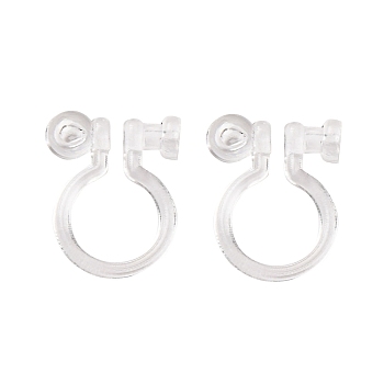 Silicone Clip-on Earring Findings, Clear, 11x8x3mm, Hole: 0.8mm