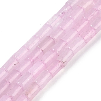 Natural Rose Quartz Beads Strands, Column, 7.5~8.5x5~6mm, Hole: 1mm, about 45~46pcs/strand, 14.69~15.04 inch(37.3~38.2cm)