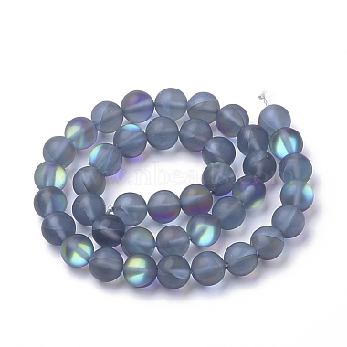 Synthetische Mondstein Perlen Stränge(G-S283-01-10mm)-2