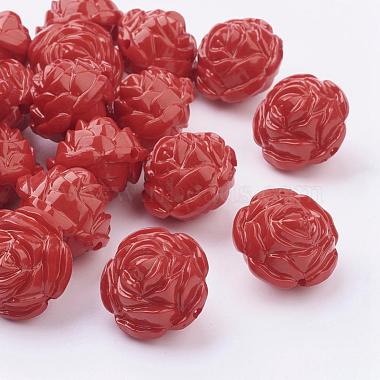 24mm Red Flower Acrylic Beads