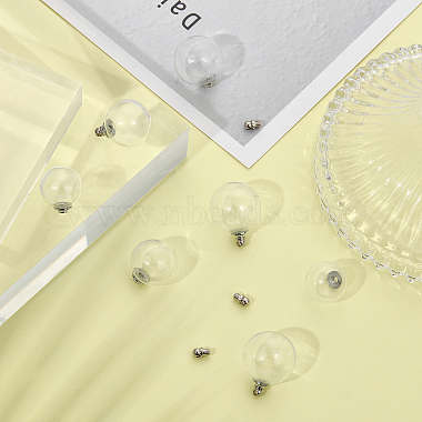 9 Sets 3 Style Transparent Glass Openable Perfume Bottle Pendants(GLAA-CA0001-46)-4
