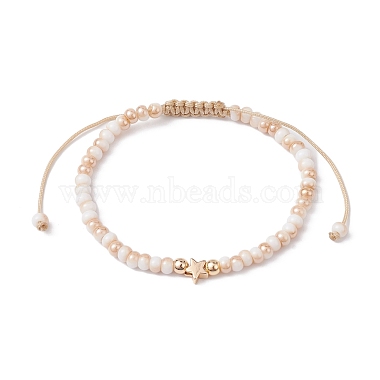 Glass & Brass Beads Braided Bead Bracelets(BJEW-JB09873)-2