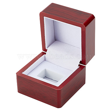 Dark Red Square Wood Gift Boxes