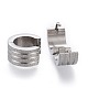 Текстурированные серьги-кольца 304 из нержавеющей стали(EJEW-L252-014P)-2