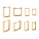 Pandahall 8Pcs 4 Size Brass Rectangle Hoop Earrings for Women(EJEW-TA0001-12)-1