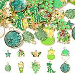 30Pcs 10 Styles Alloy Pendants, with Enamel, Mixed Shapes, 15~31x11.5~22x1~5.5mm, Hole: 1.6~3mm, 3pcs/style(ENAM-CJ0005-78)