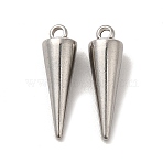 Non-Tarnish 201 Stainless Steel Pendants, Cone Charm, Stainless Steel Color, 18.5x5.5mm, Hole: 1.5mm(STAS-F290-01P)