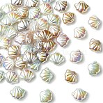 UV Plating ABS Resin Beads, Imitation Shell & Pearl, Shell Shape, Mixed Color, 9x11x4.5mm, Hole: 1.2mm(RESI-CJC0027-16)