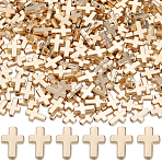 400Pcs CCB Plastic Beads, Cross, Golden, 13x9x3mm, Hole: 1.6mm(CCB-SP0001-04G)