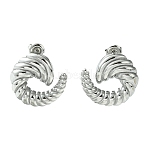 Non-Tarnish 304 Stainless Steel Stud Earrings, Vortex, Stainless Steel Color, 21.5x22mm(EJEW-Z038-03P)