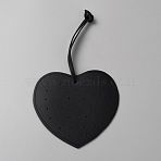 Imitation Leather Earring Display Cards, Heart, Black, 21.5cm, Heart: 105x115x2mm(EDIS-WH0022-27A)