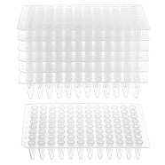 6Pcs Rectangle Plastic Disposable Cell Culture Plate, with 96-well Microplate Compartment, Bacterial Culture Plate, Clear, 79x118x20.5mm, Inner Diameter: 5.5mm, 6pcs/bag(AJEW-OC0002-49)