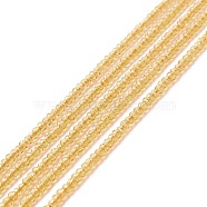 Transparent Glass Beads Strands, Faceted, Round, Goldenrod, 2mm, Hole: 0.6mm, about 182~201pcs/strand, 14.57~15.24 inch((37~38.7cm)(GLAA-C019-01A-18)