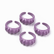 Spray Painted Alloy Cuff Rings, Open Rings, Cadmium Free & Lead Free, Dark Orchid, US Size 7 1/4(17.5mm)(RJEW-T011-33F-RS)