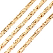Brass Cardano Chains, Unwelded, with Spool, Cadmium Free & Nickel Free & Lead Free, Golden, 0.9x0.6mm, about 301.83 Feet(92m)/roll(CHC002Y-G-NR)