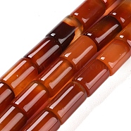 Natural Red Agate Beads Strands, Dyed & Heated, Column, 15x9.5~10mm, Hole: 2mm, about 27pcs/strand, 16.14''(41cm)(G-NH0019-A03-04)