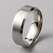 201 Stainless Steel Plain Band Ring for Men Women, Matte Stainless Steel Color, Size 12, Inner Diameter: 22.36mm(RJEW-WH0010-06H-MP)