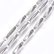 304 Stainless Steel Link Chains, Soldered, Rectangle, Stainless Steel Color, 11x2.5x2mm(STAS-P219-67)