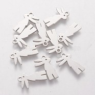 201 Stainless Steel Bunny Charms, Rabbit, Easter Bunny, Stainless Steel Color, 15x9x1.1mm(STAS-Q201-T495)