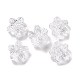 Transparent Acrylic Beads, Flower, Clear, 16x16x8mm, Hole: 2mm, about 610pcs/500g(OACR-M011-04)