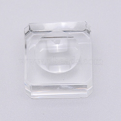 Glass Crystal Ball Stand, Square, Clear, 24x24x14.5mm(ODIS-WH0007-07A)