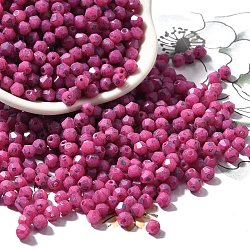 Baking Paint Glass Seed Beads, Bicone, Deep Pink, 4.5x4mm, Hole: 1.1mm, about 6428pcs/pound(SEED-A032-02A-15)